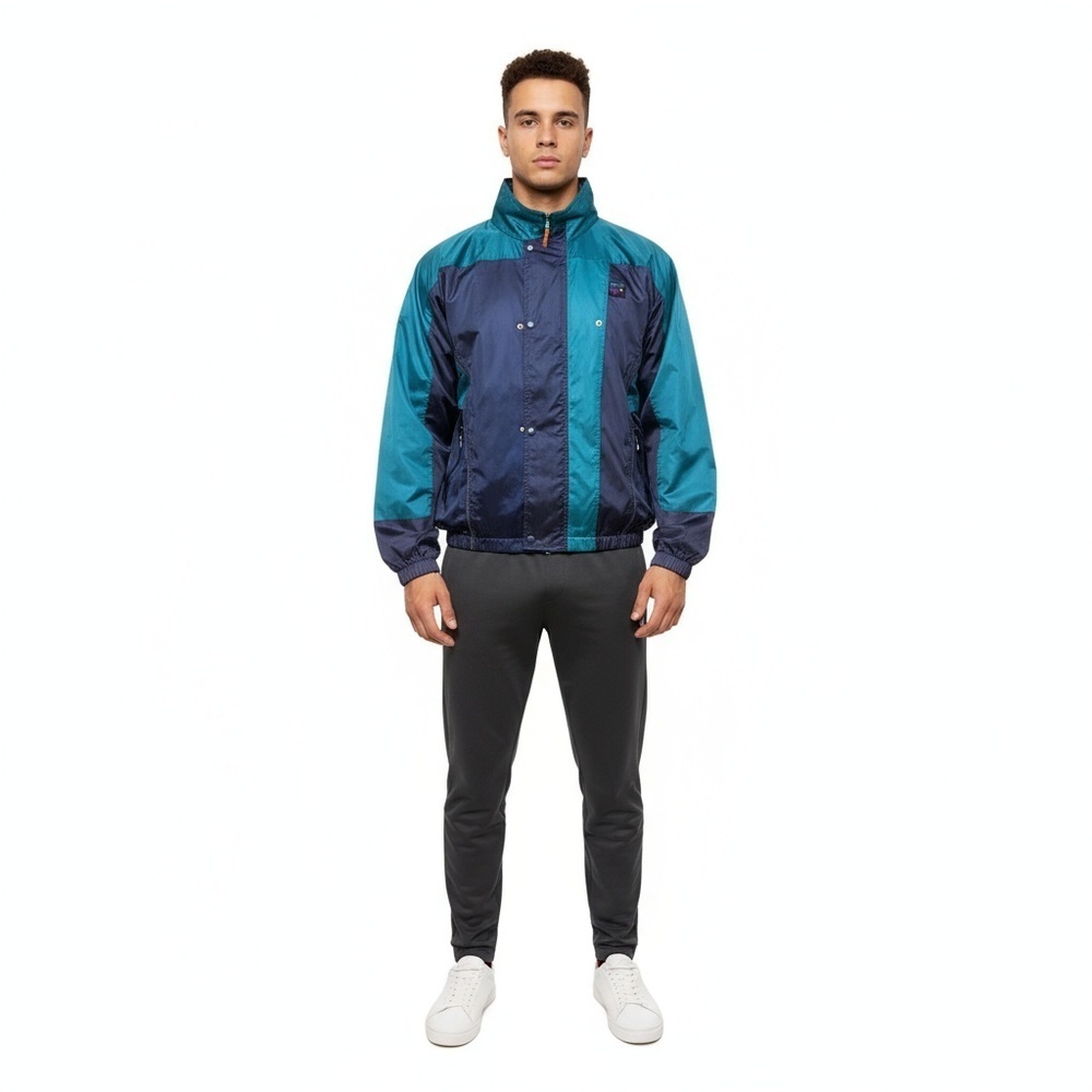 IN Sport GORE-TEX Jacket Mens Size M Blue Colorblock Windbreaker Full Zip Vintag